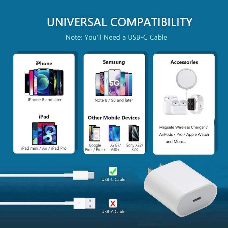 For iPhone 12 13 14 15 16 17 20W Type C Charger Adapter PD USB C To USB C Cable gallery
