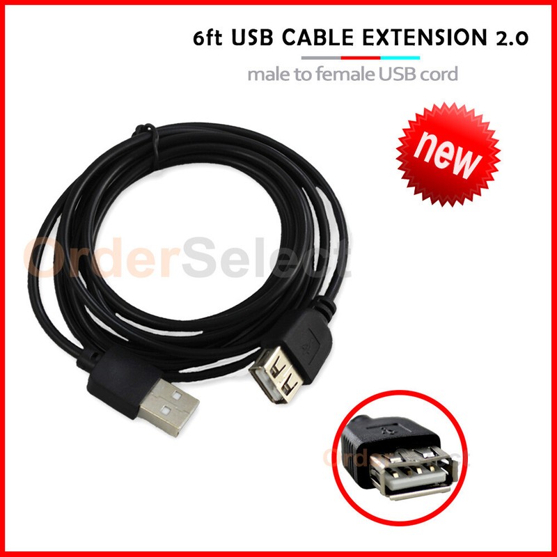 USB 6′ Extension Cable for Android Phone Samsung Galaxy S3 S4 S5 S6 S7 S8 Plus