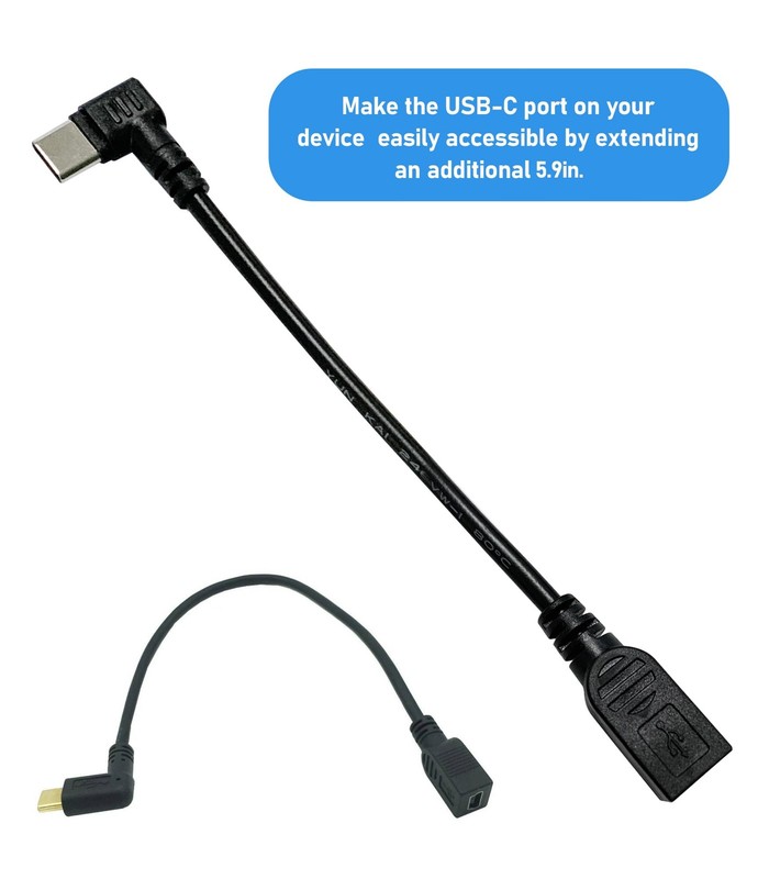 USB C Male to Mini USB Female Adapter Cable 15cm Black Dashcam gallery