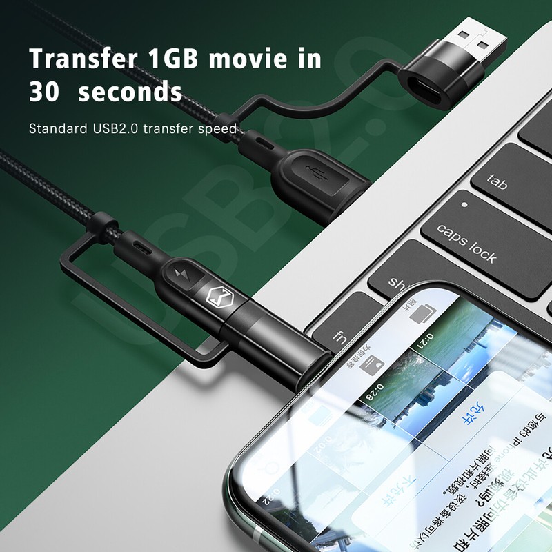 Multi 4in1 60W Cable USB C/USB Charger Cord For iPhone 17 16 Samsung S26 S25 S24 gallery