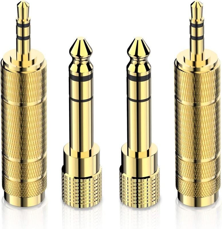 Universal TRS Headphone Adapter Set - 6.35mm to 3.5mm Gold-Plated - 4 Pack gallery
