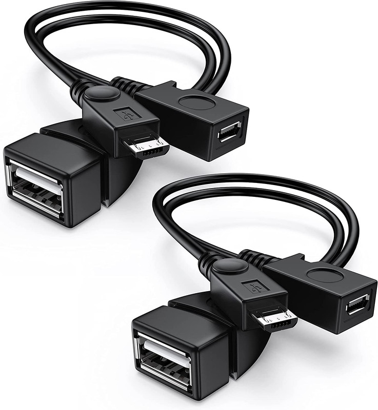 [Paquete De 2] Adaptador De Puerto Usb, Micro Otg Cable De Alimentacion – Co…