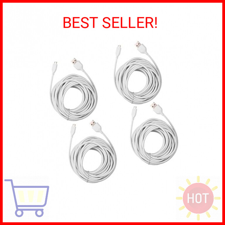 4-Pack 25ft Security Camera USB Extension Cable | Wyze Cam Pan, Blink Mini, YI H