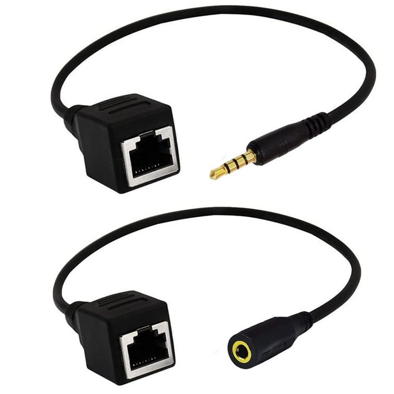 Seadream Network 3.5Mm to RJ45 Female Adapter – DC 3.5Mm Male & Female TRRS 4