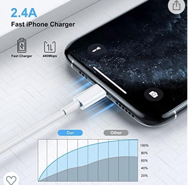3 Pack [ Apple MFi Certified ] iPhone Charger 3ft, Lightning to USB Cable 3 Feet gallery