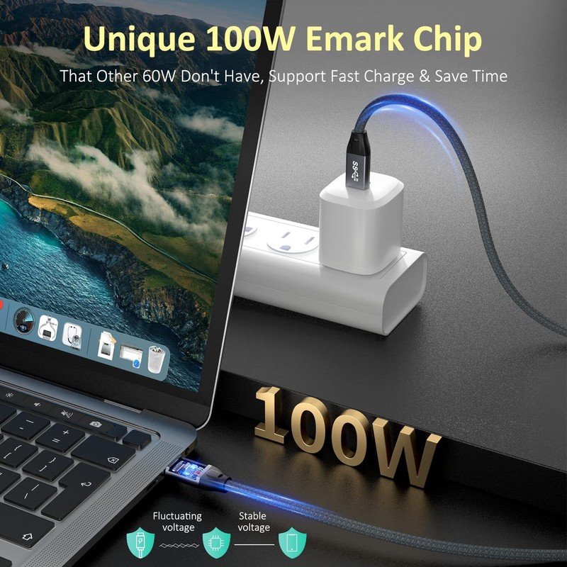 USB C to USB C Cable 10Ft, USBC 3.2 Gen 2 Cable 4K Video 100W PD Charging Cab... gallery