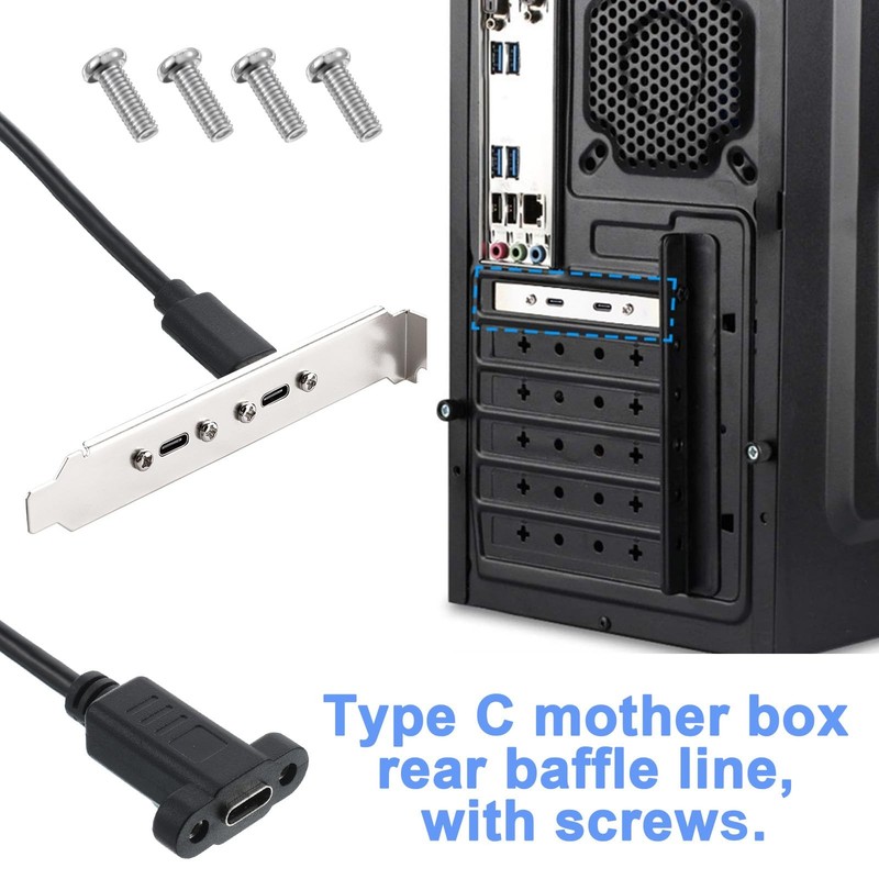 USB Type C Male to Female Cable, USB Type C 3.1Panel Mount Adapter Cable 10gb... gallery