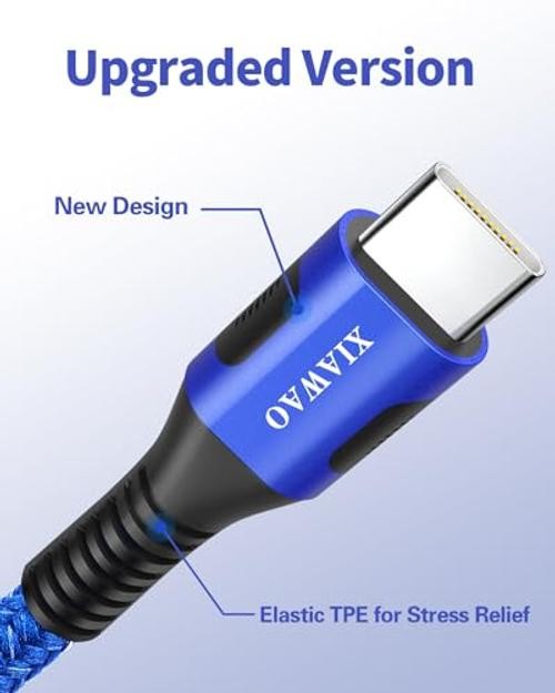 XIAWAO USB to USB C Cable, (Pack) Type C 5ft+5ft+5ft+5ft+8ft+8ft 6 Multicolored gallery