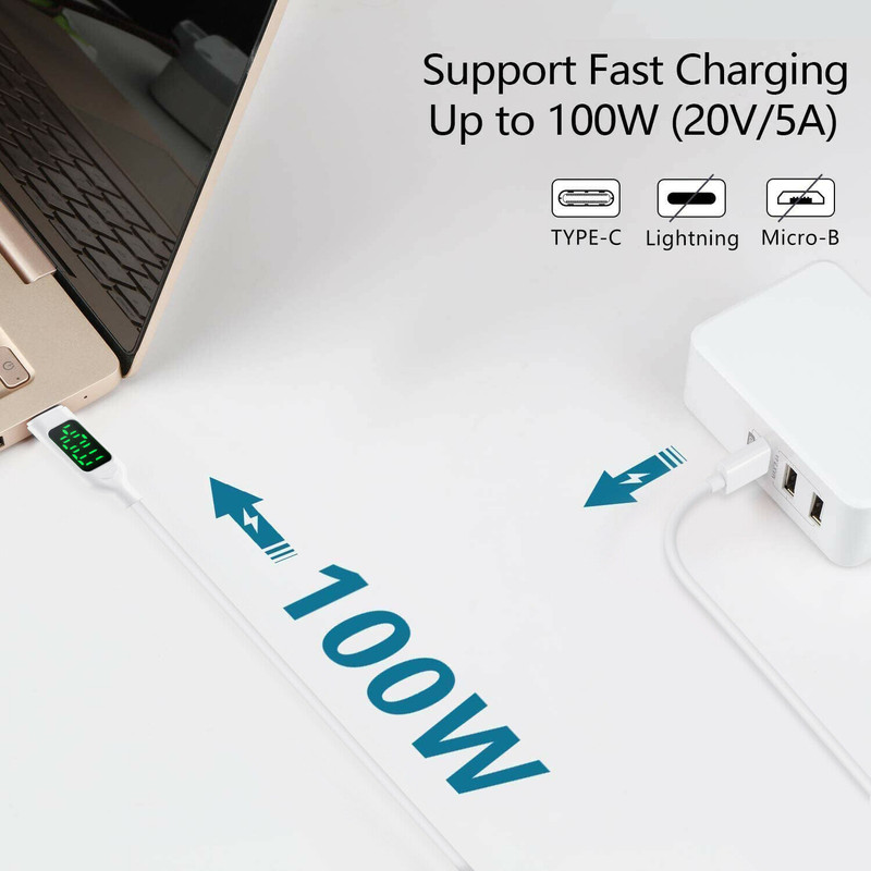 10ft 60W USB-A To USB-C Fast Charger Cable Type C Quick Charging USB C Cord gallery