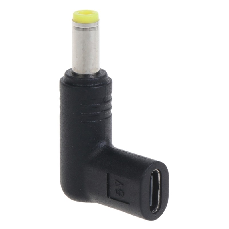 90 Degree Type C USB C Female To DC 5.5mm x 2.1mm Male Power Charge Adapter