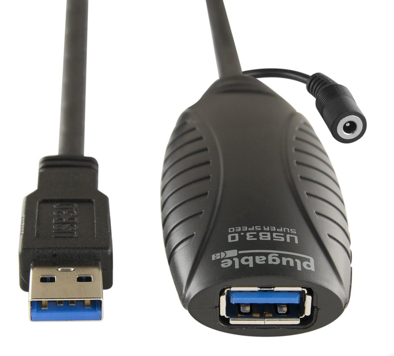 10 Meter (32 Foot) USB 3.0 Active Extension Cable with AC Power Adapter, Back…