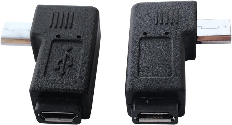 Compact 90° Angle Micro USB Male-Female Adapter Pair for Ultimate Connectivity gallery