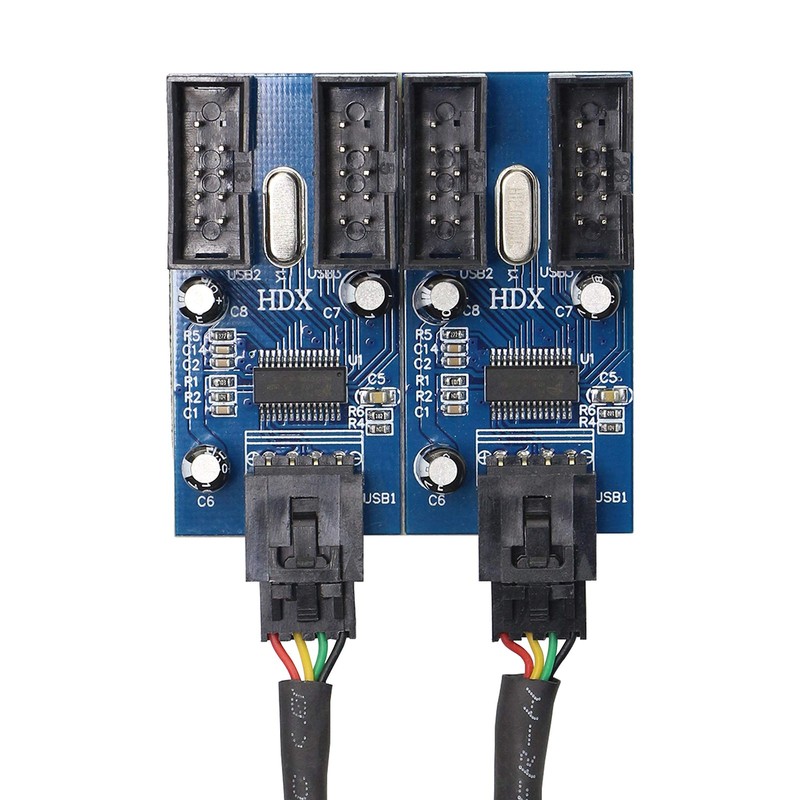 Motherboard USB 9 Pin Header Hub Male 1 to 2/4 Female USB 2.0 Splitter Extens... gallery