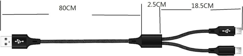 High-Speed Dual Port USB C Cable - 480Mb/s Data Transfer & 2.4A Charging Power gallery