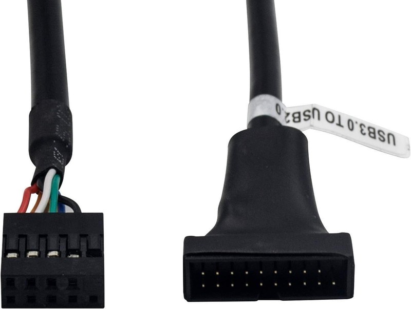 High-Speed USB 3.0 to USB 2.0 Adapter Cable - 6 inch 19-Pin to 9-Pin - 2-Pack gallery