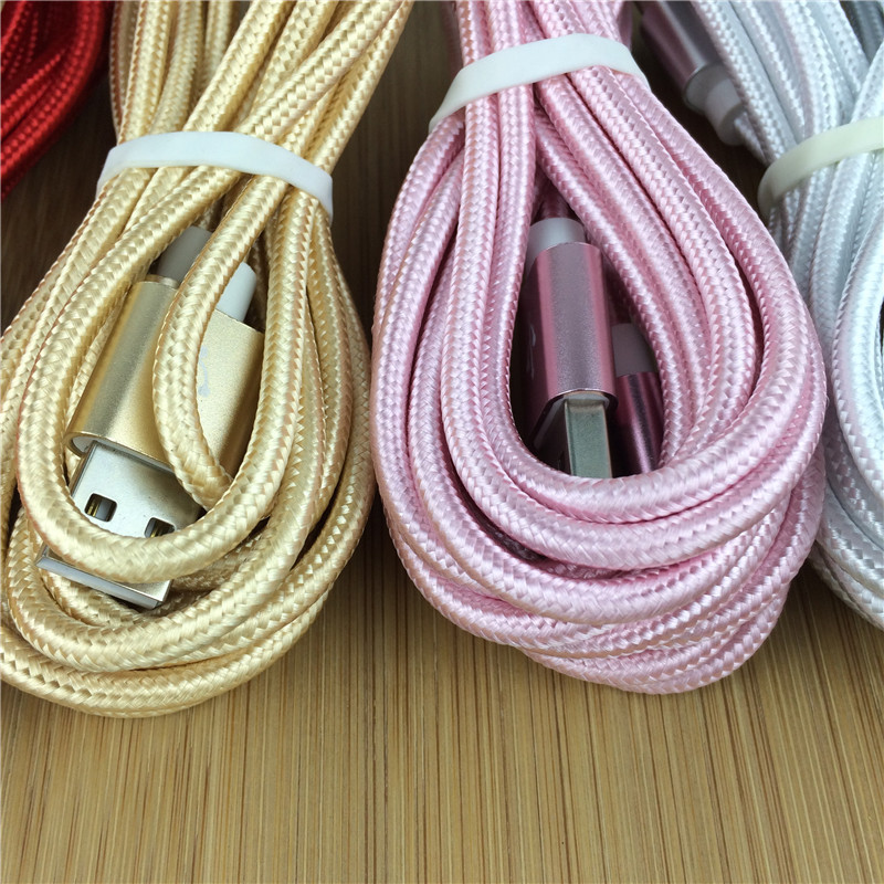 Fast Charge 1M 2M 3M Aluminum Alloy Braided Data Cable For i phone Random Color gallery