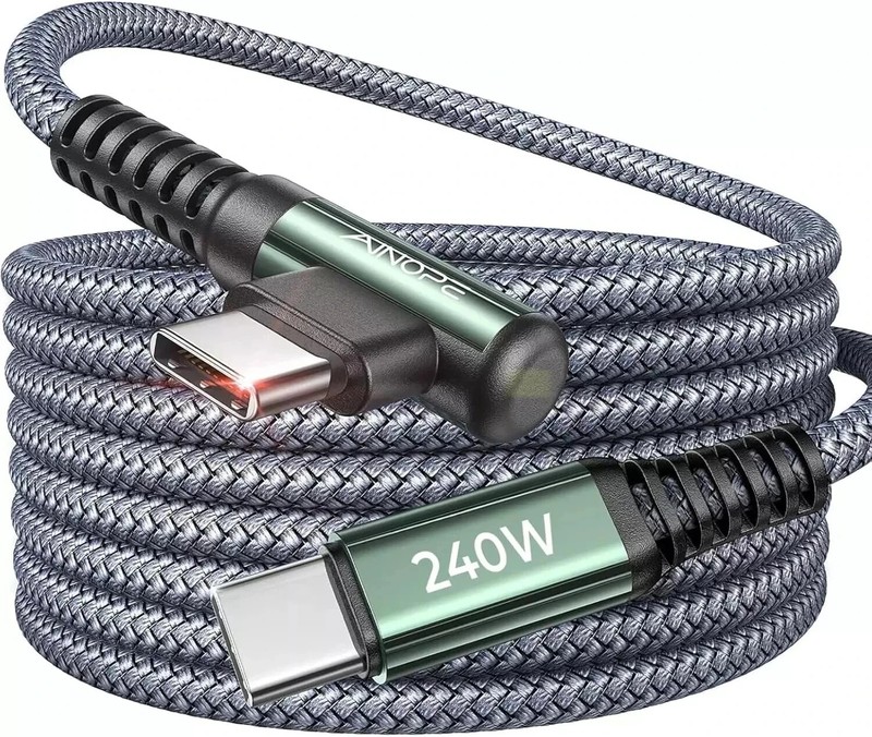 100W USB C to USB C Cable Fast Charging 10FT Right Angle USBC USBC