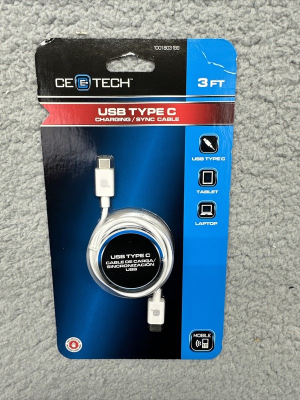 NIP Commerical Electric 3 ft. USB 2.0 Type C Male to Type C Male Standard Cable