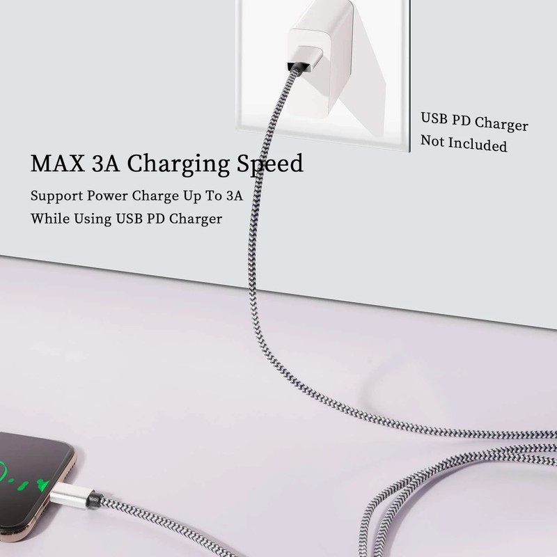 QQLIKE USB Type c Cable, 5 Pack (6FT) Nylon Braided USB C Cables 3A Fast Chargin gallery