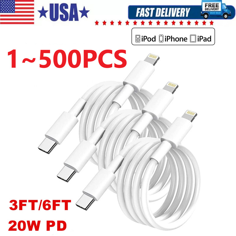 Fast Charger Cable Type USB C PD Cord to For iPhone 14 13 12 11 Pro Max XR lot