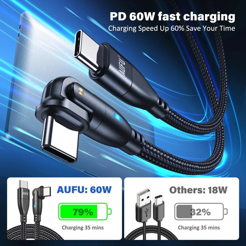 AUFU 100W USB C Cable 5A PD Fast Charging Charger Wire Cord gallery