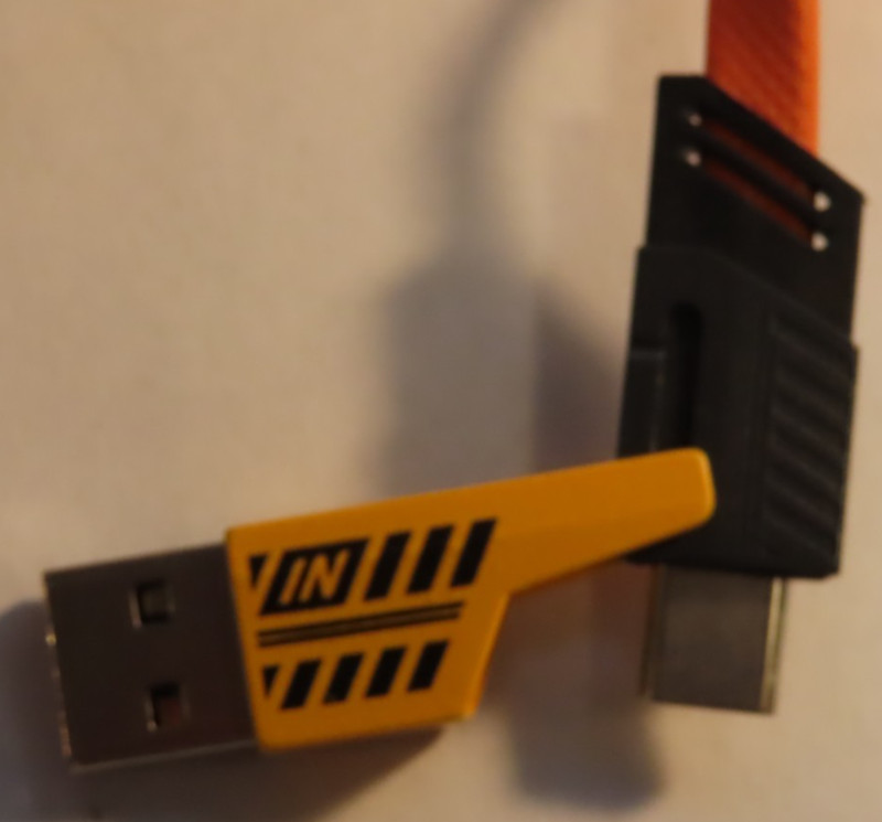 3FT 2-in-1 Charging Cable USB-A to USB-C & Apple Heavy Duty Orange Cord gallery