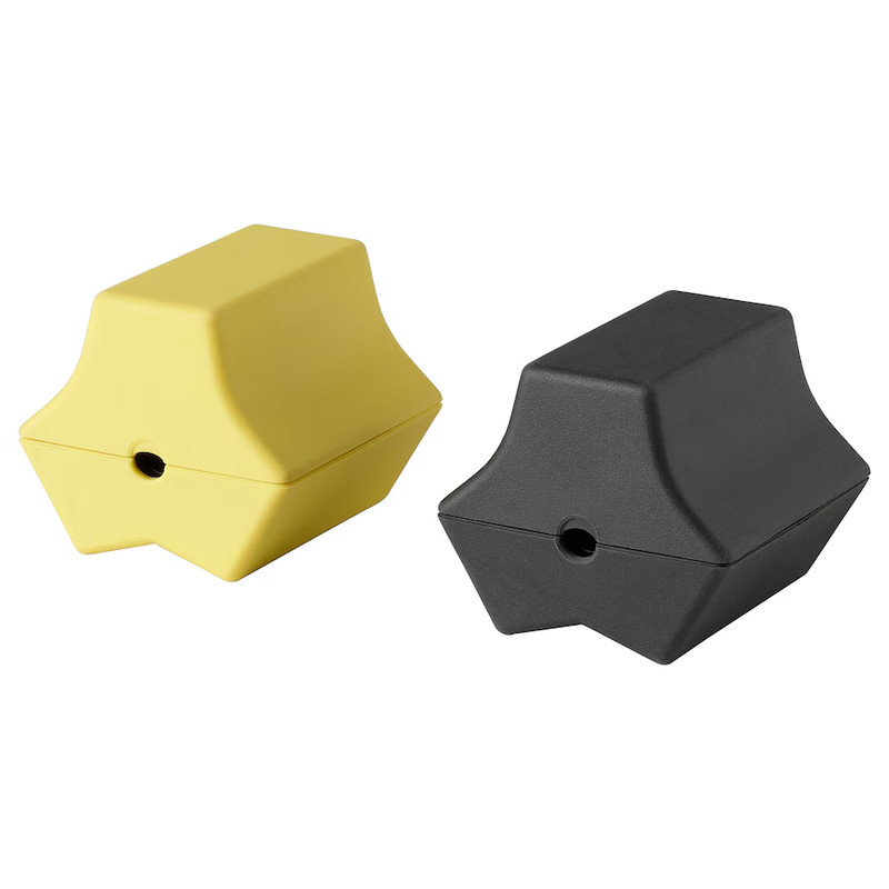 Pack Of 2, New, IKEA, HAVSKÅL, 2-piece, USB anchor, black/yellow, 905.557.45