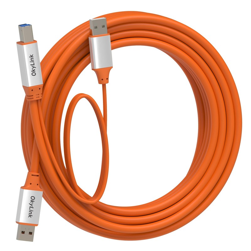 OkyLink USB 3.2 Gen 2 Active A to B Printer Cable 25ft (8m) - High-Speed 10Gb...