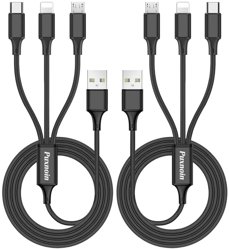 Multi Charging Cable, 6FT 2Pack Multi Charger Cable Universal 3 in 1 Multiple...