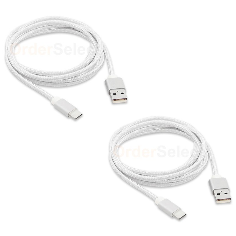 2X USB Type C 6′ Braided Charger Cable Cord for Phone LG G5 G6 / Nexus 5X 6 6P
