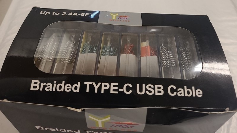 Lot of 10 Type-C USB Braided Cable – 6 foot New In Package