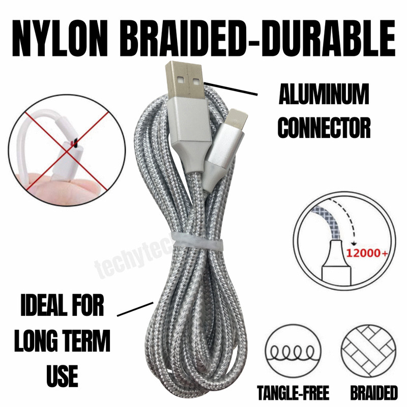 3-Pack 6Ft Braided USB Cable Fast Charger For iPhone 14 13 12 11 Pro Max XR Cord gallery