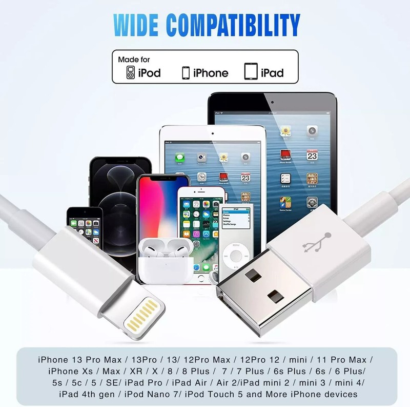 10-PACK 3FT USB Charger Cable Cord For iPhone 11 PRO XR X XS MAX 8 7 6 6S 5 PLUS gallery