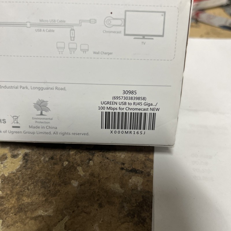 Ugreen 30985 Micro-USB 100Mbps Ethernet Adapter for Chromecast Sealed in Box gallery