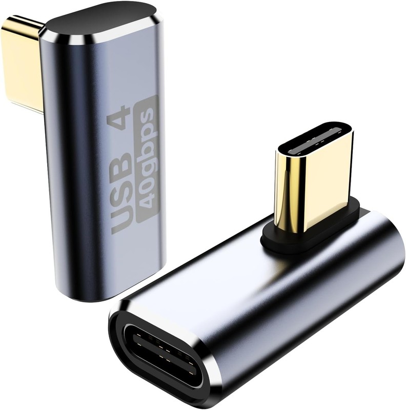 Ultra Compact 90 Degree USB C Adapter with 240W Power for All Devices - 2 Pack gallery