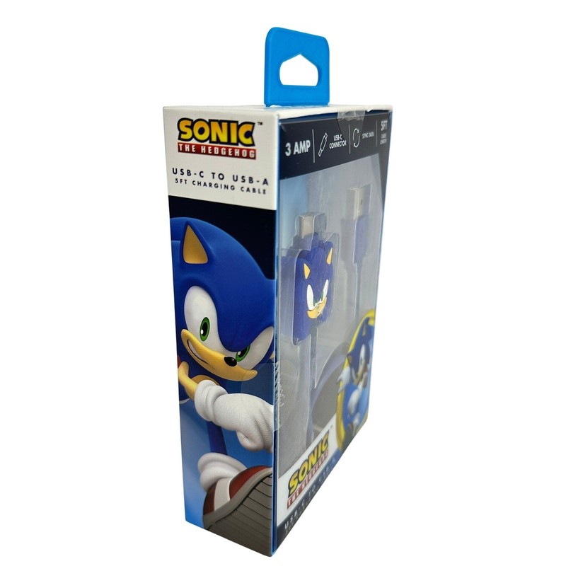 Sonic the Hedgehog USB-C to USB-A Charging Cable 5ft 3A SEGA NWT gallery