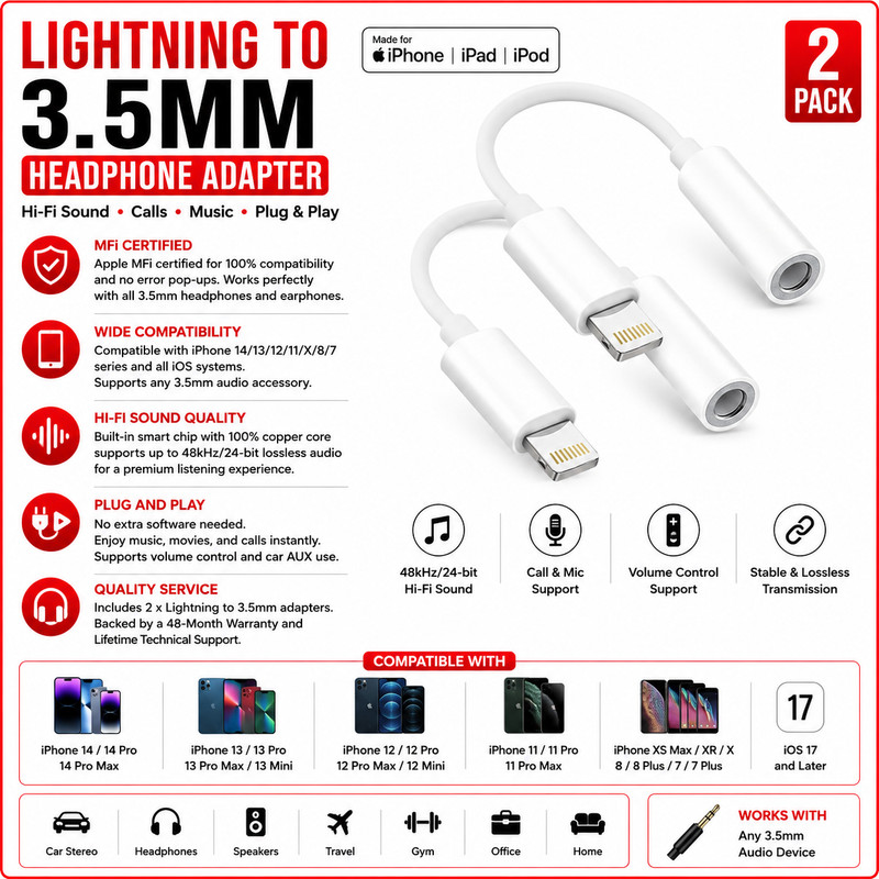 2 USB-C Type C Adapter Port to 3.5MM Aux Audio Jack Earphone Headphone Cable USB
