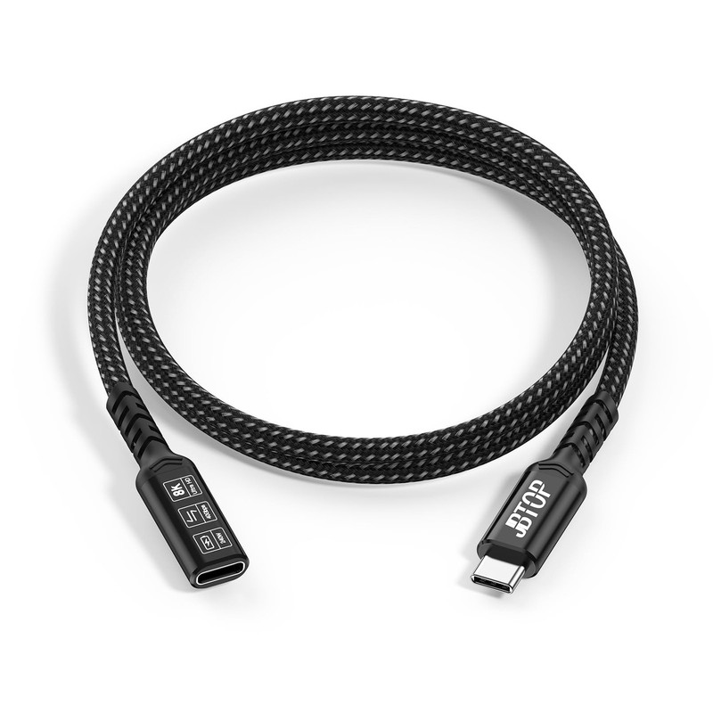 2 PCS 3.3FT USB C Extension Cable 40Gbps 240W 8K USBC 4.0 Extender Cord gallery