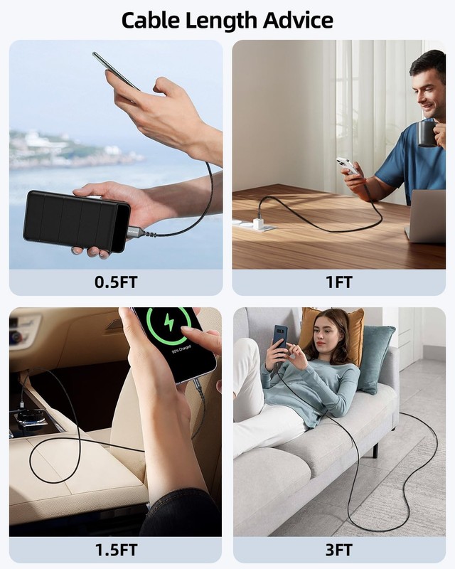 USB to USB C Cable 10FT 2Pack, Nylon Braided 3A Fast Charging - Long Distance gallery