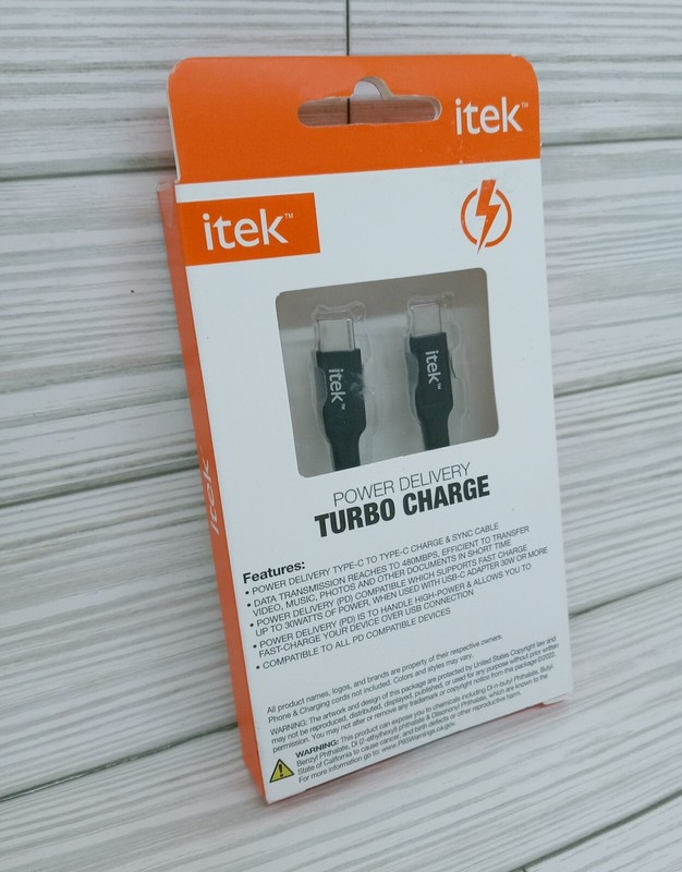 Itek Power Delivery Turbo Charge Type-C to Type-C 4 FT Nylon Braided Cable gallery