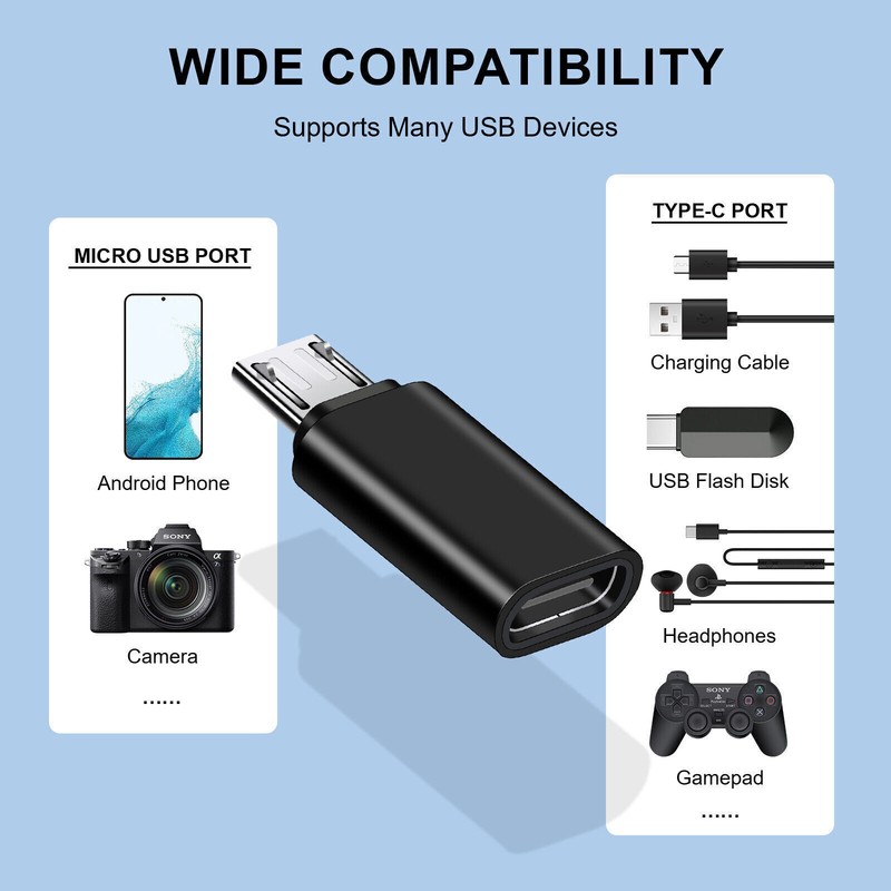 USB-C Data Converter Connector USB 3.1 Type C Female to Micro USB Male Adapter gallery