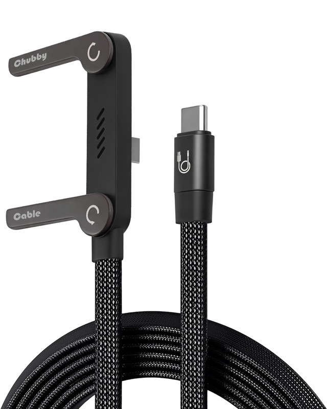 StandLite 240W Braided Fast Charge Cable with Built-in Phone Stand T-Shaped F…