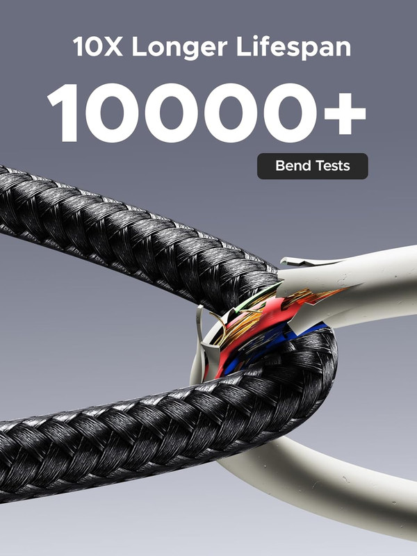 UGREEN 240W USB-C Fast Charging Cable with Digital Display, 6.6FT Braided gallery