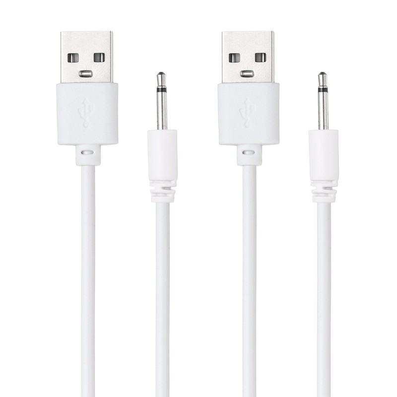 2Pcs 2.6FT DC Charging Cable, USB to DC Power Cable 2.5mm l 13mm, White