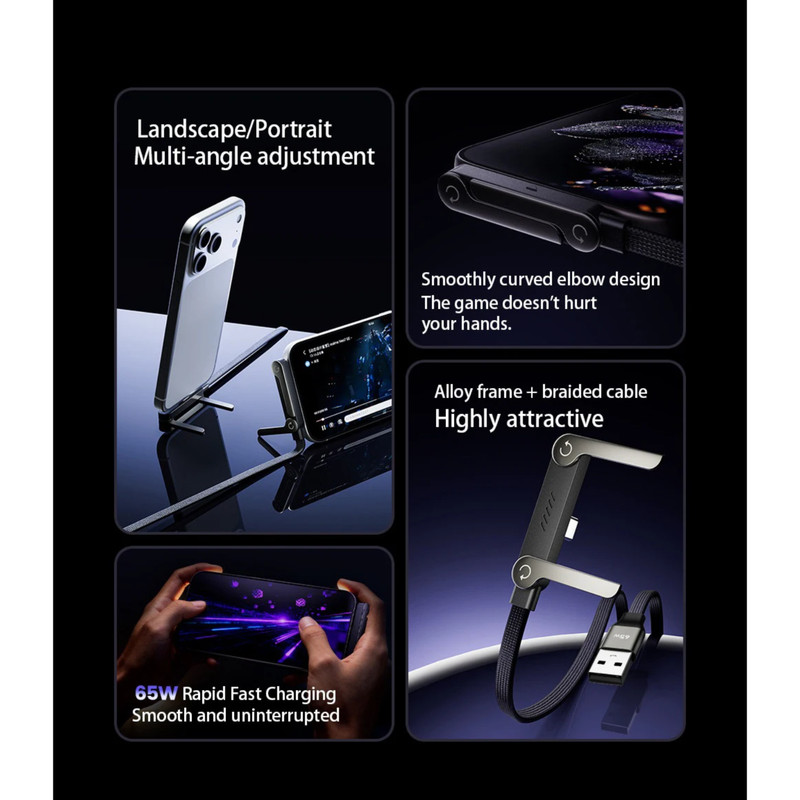 240W Fast Charging Cord USB C to USB C Cable Invisible Stand Charger Cable 5 FT gallery