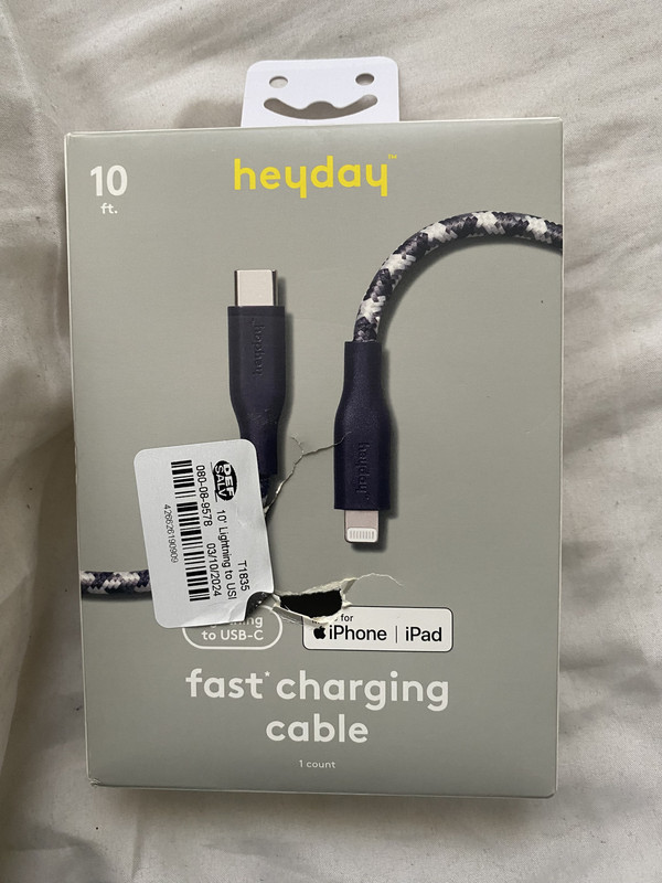 Heyday 6ft Fast Charging Cable USB-C to 8Pin - Navy Blue