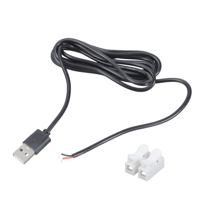 Solderless USB 2Pin Charging Cable 5V Power Cord for Fan Lamp Toy Projects