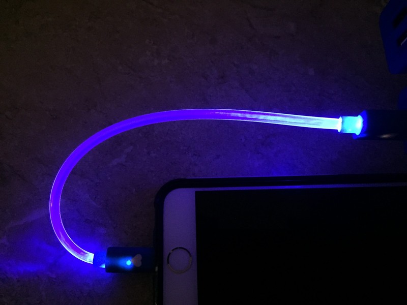 MINI SHORT GLOW light-up LED Data Sync Cable charger FOR 3.0 dual pin/micro USB gallery