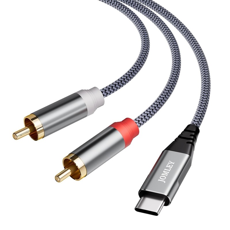 USB C to RCA Audio Cable 6.6FT, USB Type-C to 2 RCA Jack Splitter Stereo Cable