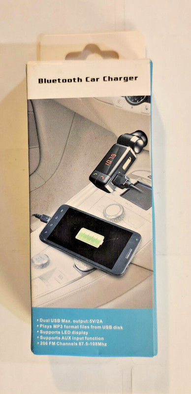 BLUETOOTH Car Charge Dual USB 5V/2A MP3 Files LED Display ISO9001